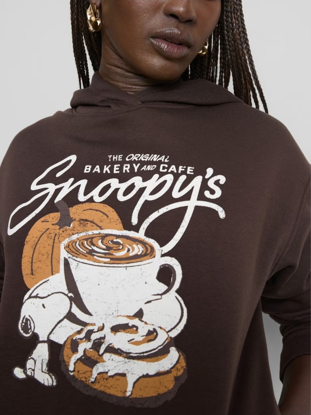 Peanuts Snoopy bakery Cotton Blend Graphic Hoodie brown, Primark Fall pumpkin - Picture 2 of 3